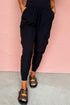 High Waist Cargo Pocket Tapered Cuffed Jogger Pants